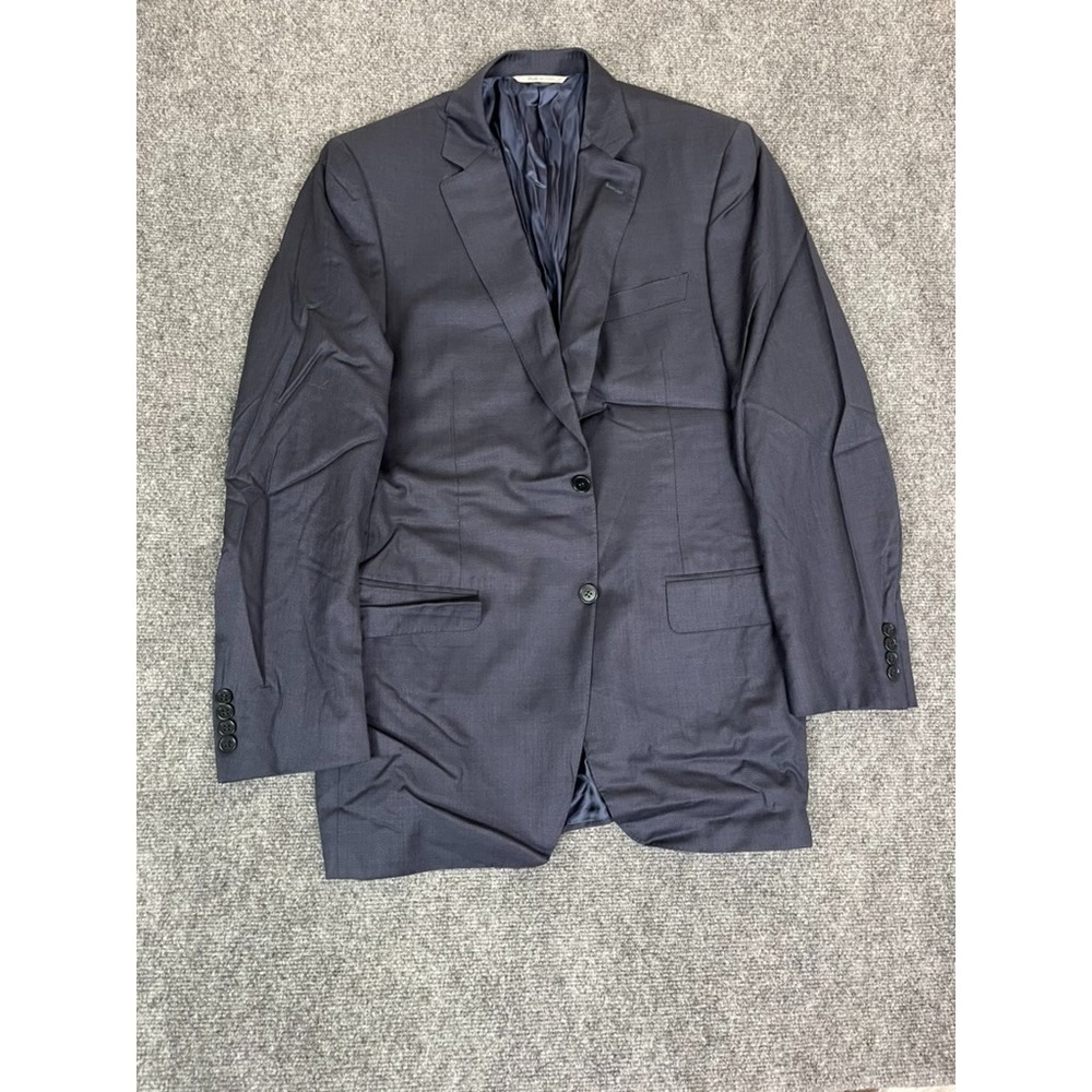 Canali Men's 100% Wool Travel Water Resistant 2 Button Blazer Navy Blue Size 52L